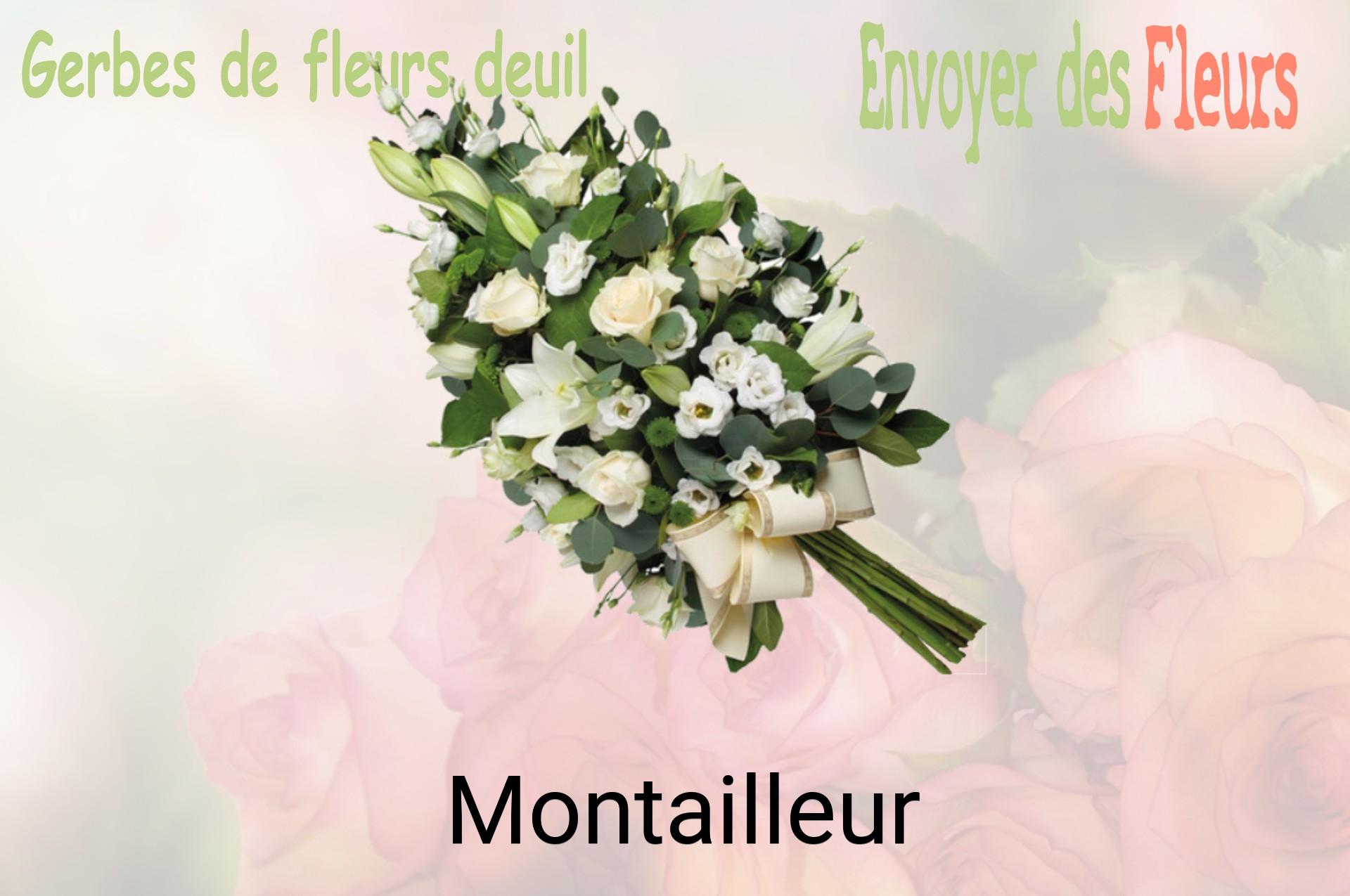 Gerbe de fleurs de deuil livrée à Montailleur